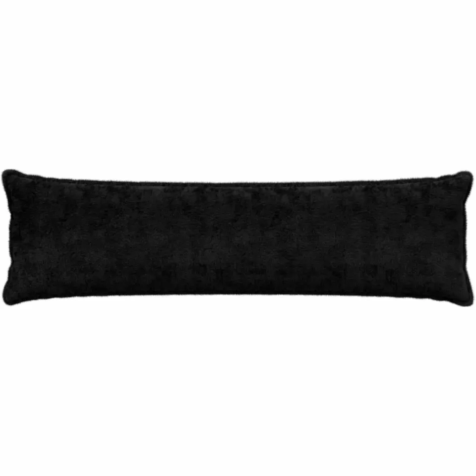 vidaXL Kussensloop 2 st HOUTEN Zwart 40 x 145 cm Nep Konijnenbont