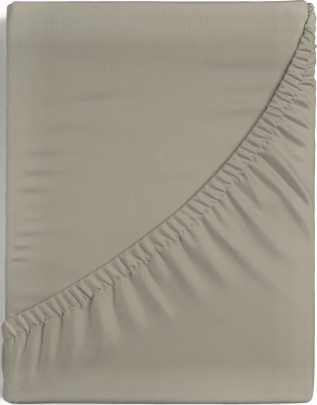 SENZATIONE katoen satijn Hoeslaken taupe - 160x200+30