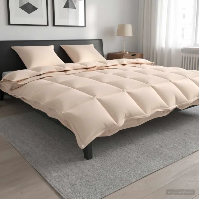 vidaXL Dekbedset 2 st 200 x 240 cm Kapok en Polyester Beige
