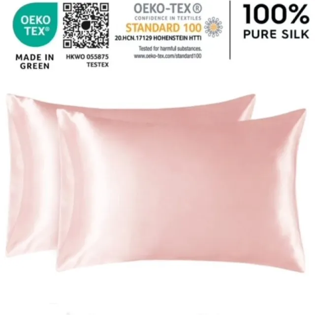 Hommard 1 Premium Zijden kussensloop, 100% moerbei zijde, 600thread count (22momme). Envelope style, Kleur Light Pink, Pure Silk 6A Rose, maat 60x70 cm,Pure Silk 6A| Zijden kussenslopen | Zijde Kussensloop | 100% Pure Mulberry Silk