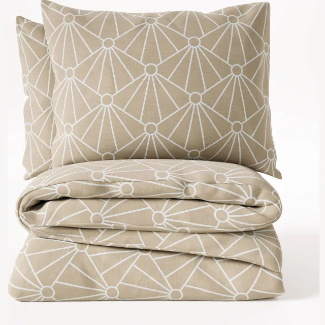 W katoen-polyester dekbedovertrek lits-jumeaux (240x220 cm) Zand