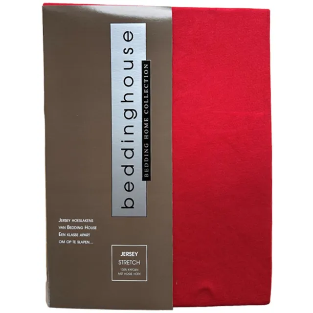Beddinghouse Jersey Hoeslaken - 100% Hoogwaardig Jersey Stretch Katoen - 140x200/210 cm - Rood