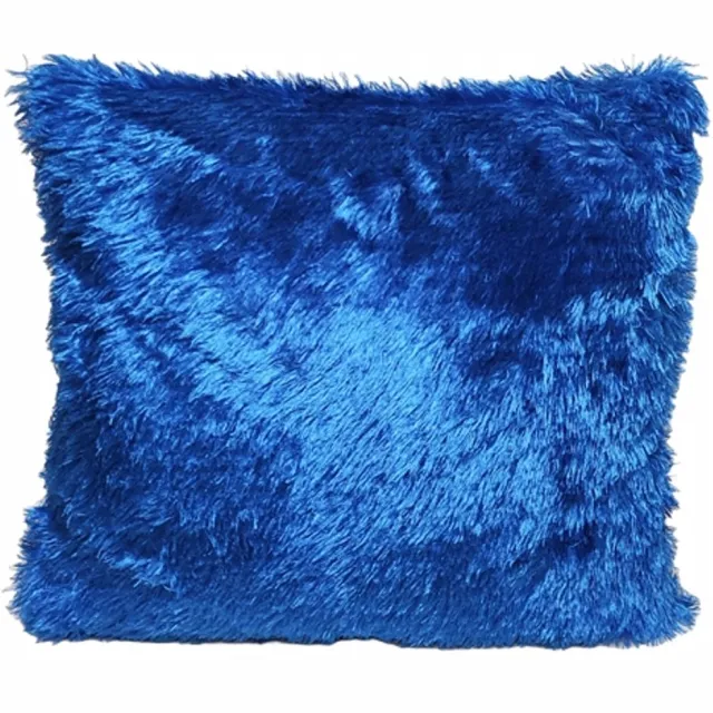 Granda Blauwe Pluche Kussenhoes 40x40cm met Eikel - Decoratief & Zacht