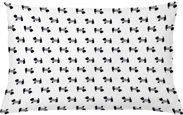 ABAKUHAUS Scottie-kussenhoes – dubbelzijdig bedrukt – 65×40 cm Schwarz