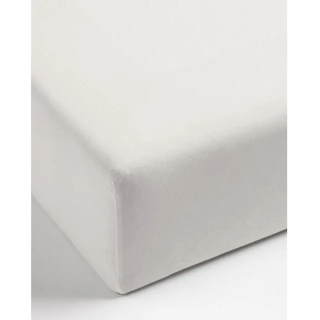 Mistral Home HOESLAKEN - jersey - 180 x 200 x 30 cm - lits-jumeaux - effen kleur - Écru- Duurzaam