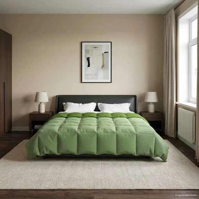 vidaXL Zomer Dekbed 200 x 200 cm Zomer Microfiber (100% polyester) Groen