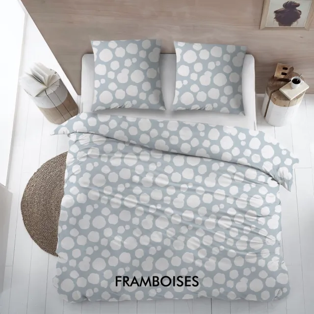 Percalino Home Paris Framboises - Dekbedovertrek 240x220 cm - blauw wit