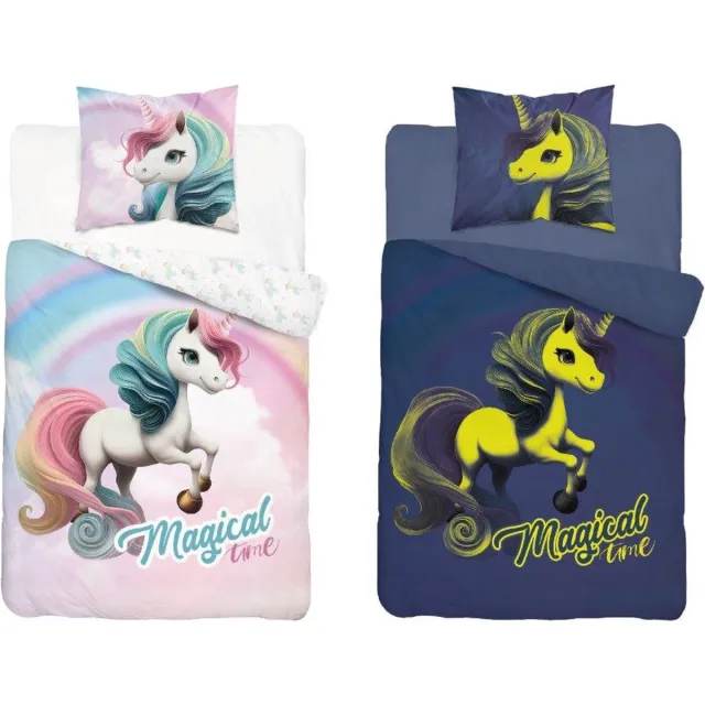 Detexpol Dekbedovertrek Colorful Unicorn (glow in the dark) Multi