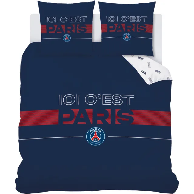 Paris Saint Germain Dekbedovertrek Devise - 240 x 220 + 2 x 63 x 63 cm - Katoen Blauw
