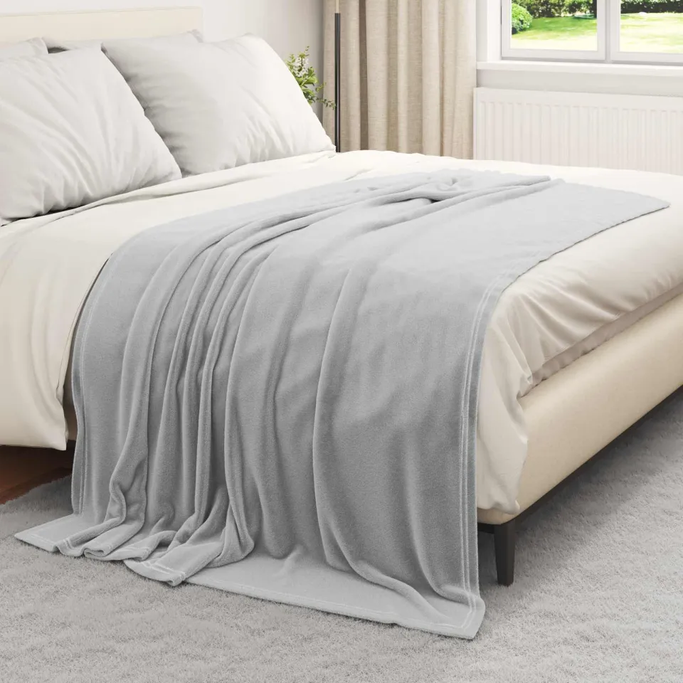 vidaXL plaid Grijs 200 x 150 cm 0,78 kg Fleece, foto 3