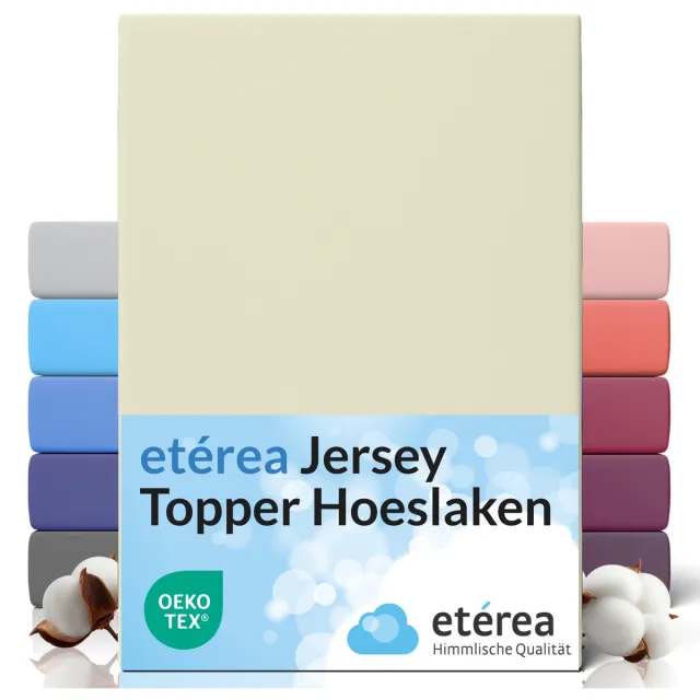 etérea Himmlische Qualität etérea Topper Jersey Hoeslaken 200x220 - 220x200 cm Oekotex Made in Green - 100% katoen - Natuur