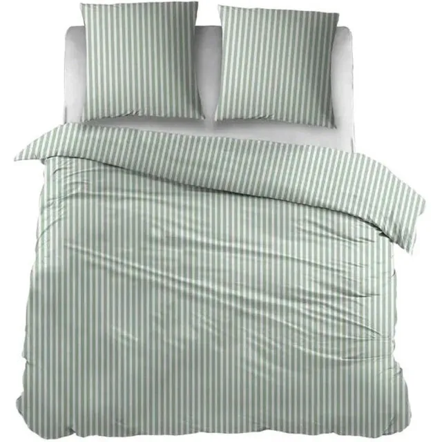Sleepnight Dekbedovertrek Katoen Carine Green - 200 x 200/220 cm + 2 kussenslopen - [Groen]