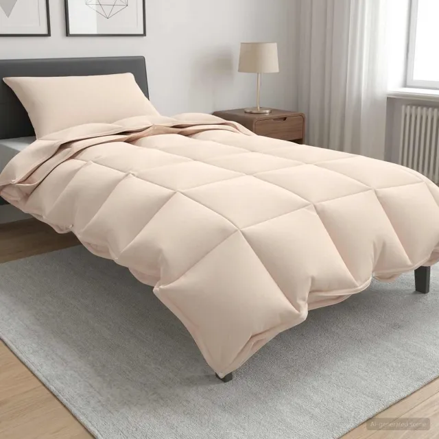 vidaXL Dekbedset 2 st 155 x 200 cm Alle seizoenen Beige