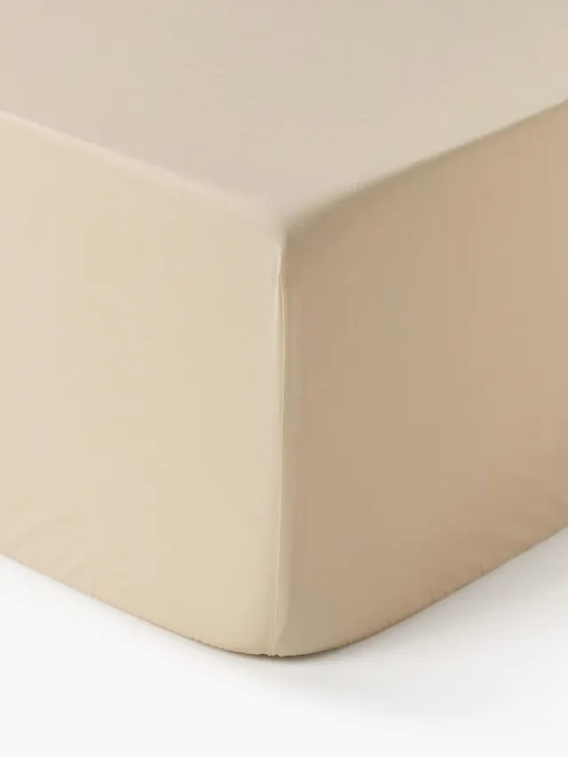 Westwing Collection Boxspring hoeslaken Elsie, katoen perkal Beige