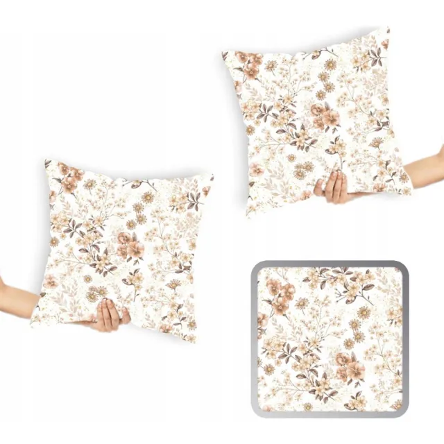 Designpremium 2x Katoenen Satin Kussenslopen 40x40 cm met Bloemendessin Multicolor