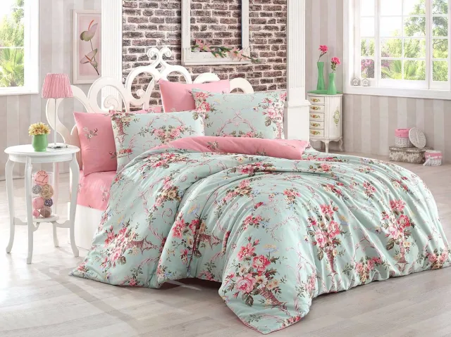 L'essentiel Maison Asir - Dubbele Dekbedovertrekset - Munt - 200 x 240 cm