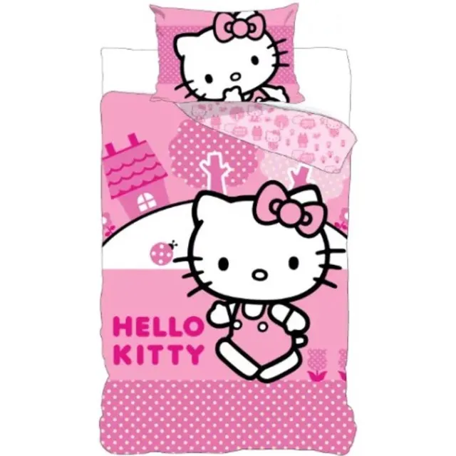 Hello Kitty pink world Dekbedovertrek 140 X 200 cm - 70x90 cm - katoen Roze