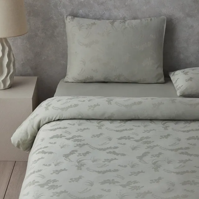English Home Glare Dekbedovertrekset - Katoen/Viscose/Polyester - Incl. hoeslaken en 1 kussensloop -160 x 220 cm - Groen