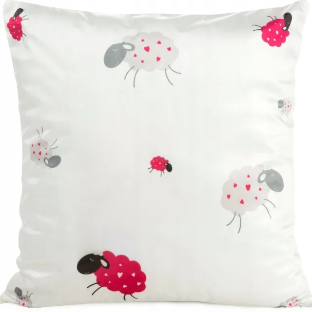 Eurofirany Kinderkussenhoes 45x45 cm - Shady Lammetjes - Zacht Velours Wit