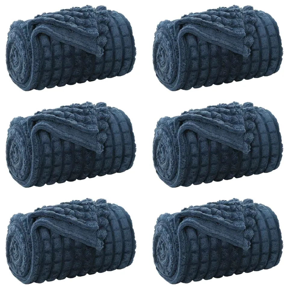 vidaXL Kleden 6 st Marineblauw 270 x 240 cm 9,6 kg Fleece