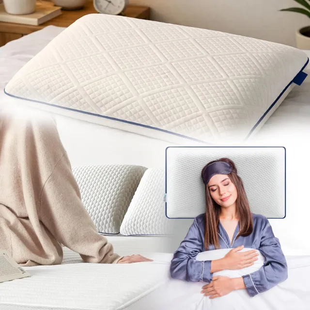 RUPINUS Traagschuimkussen, Ergonomische neksteun, Orthopedisch Ontspannend Hoofdkussen, Voor Nekpijn. Wit