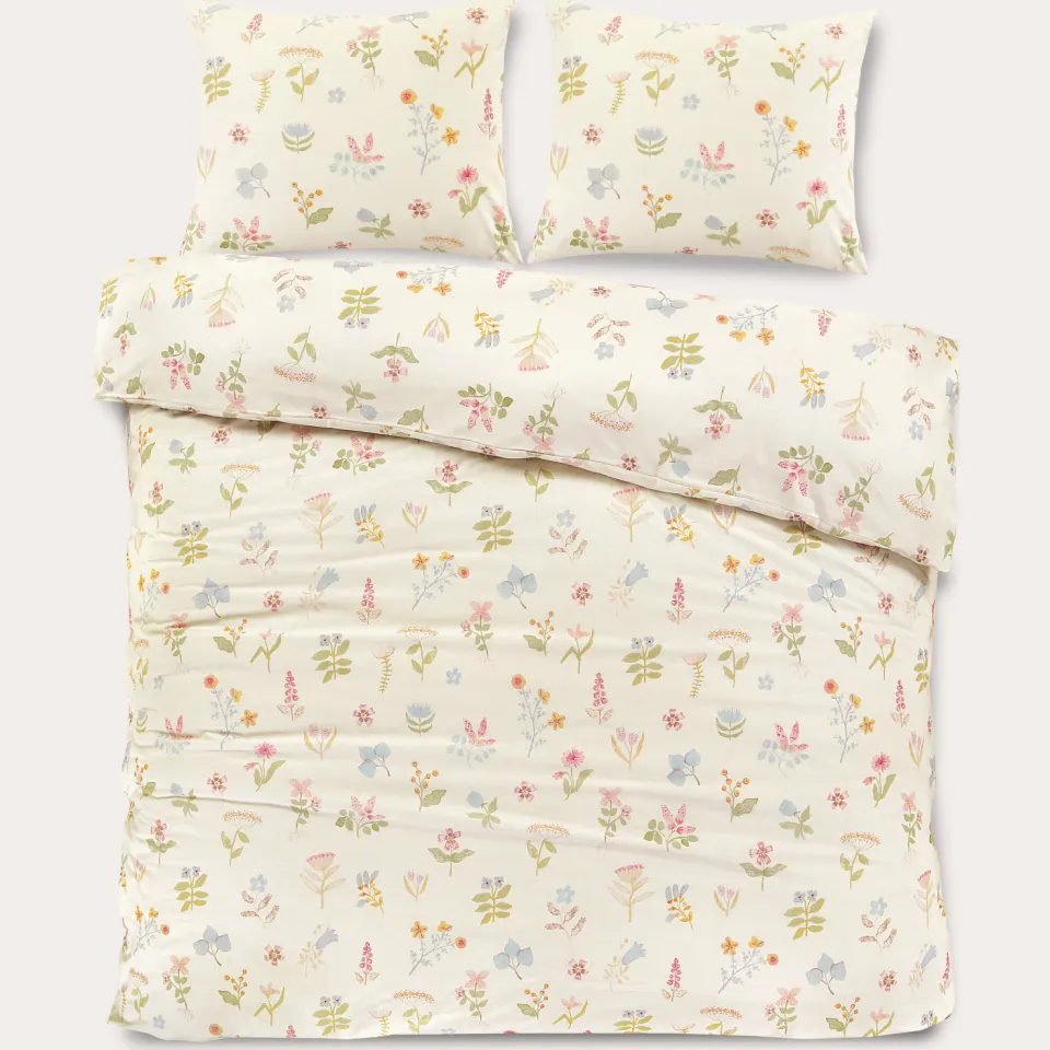 NOUS Living katoenen dekbedovertrek lits-jumeaux bloemenprint multi, foto 3
