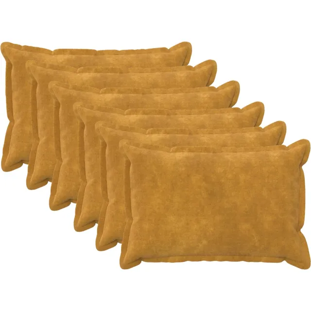 vidaXL Kussensloop 6 st HOUTEN Geel 50 x 70 cm Microfiber Fleece