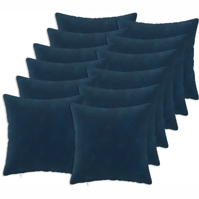 vidaXL Kussensloop 12 st HEERLEN Blauw 40 x 40 cm Microfiber Fleece