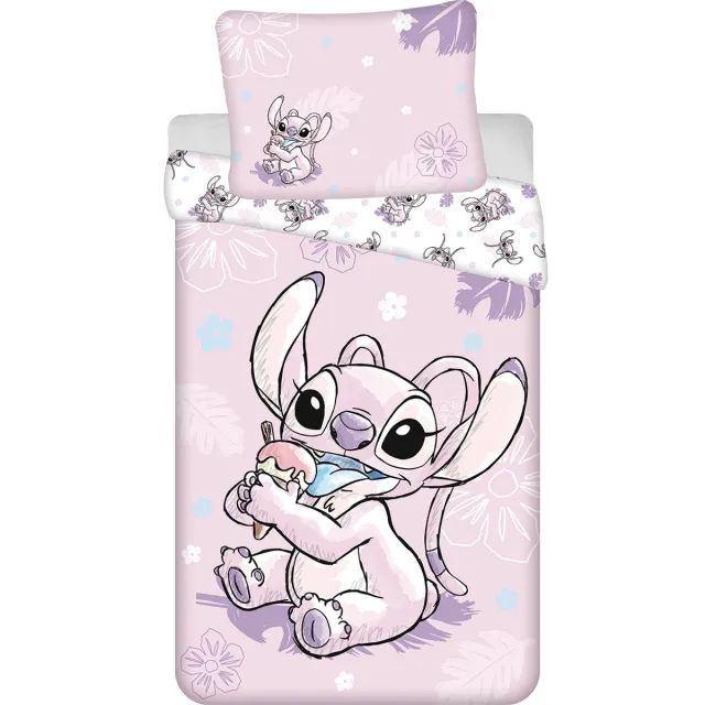 Disney Lilo & Stitch Dekbedovertrek Ice Cream - 140 x 200 cm / 70 x 90 cm - Katoen Roze