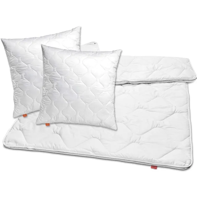 Sleepling dekbed kussen set Basic 100 | dekbed 200 x 200 cm en 2x kussen 80 x 80 cm | 4-seizoenendekbed | overtrek van 100% microvezel | Made in EU | wasbaar tot 60 graden | wit