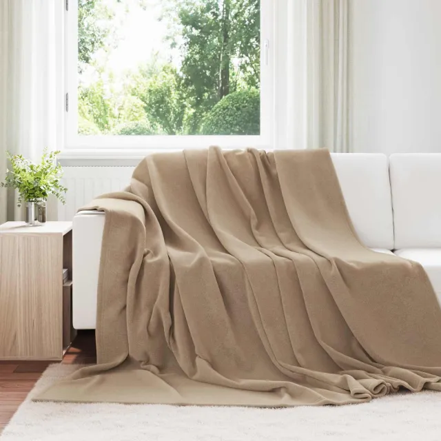 vidaXL plaid Camel 240 x 220 cm 1,37 kg Fleece, foto 2