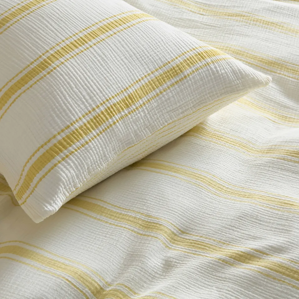 NOUS Living mousseline dekbedovertrek 2-persoons (200x220 cm) geel, foto 3