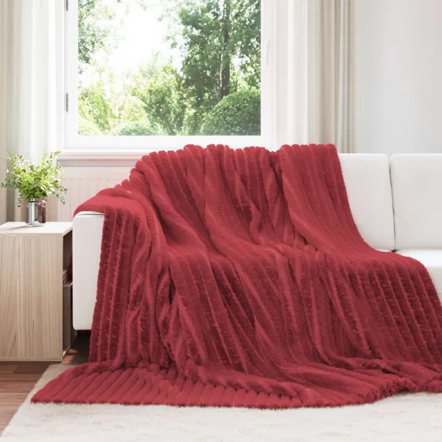 vidaXL plaid Bordeaux Rood 270 x 240 cm 1,66 kg Fleece, foto 2