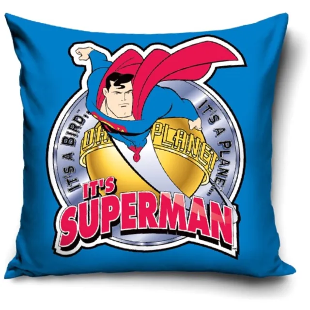 Carbotex Kussenhoes Superman 40x40 cm Katoen - Decoratie Kinderkamer Blauw