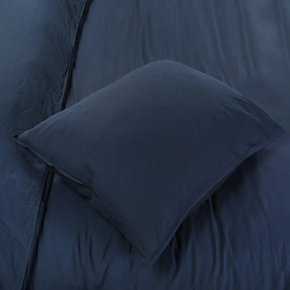 NOUS Living stonewashed dekbedovertrek donkerblauw, foto 4