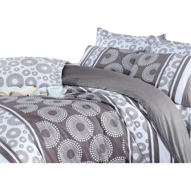 bigbuy Home Dekbedovertrek set Bruin Bed van 200 3 Onderdelen