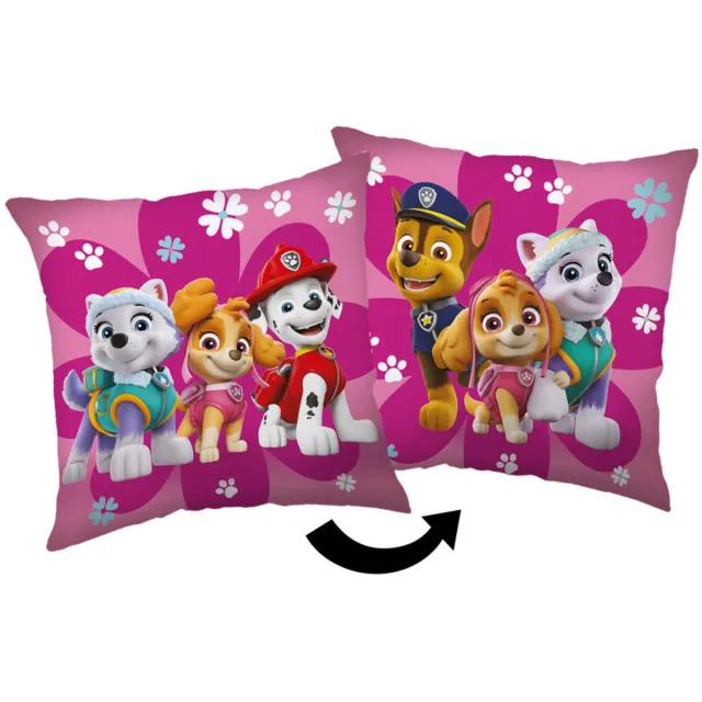 Jerry Fabrics s.r.o. Paw Patrol Flowers kussensloop 40x40 cm Paars