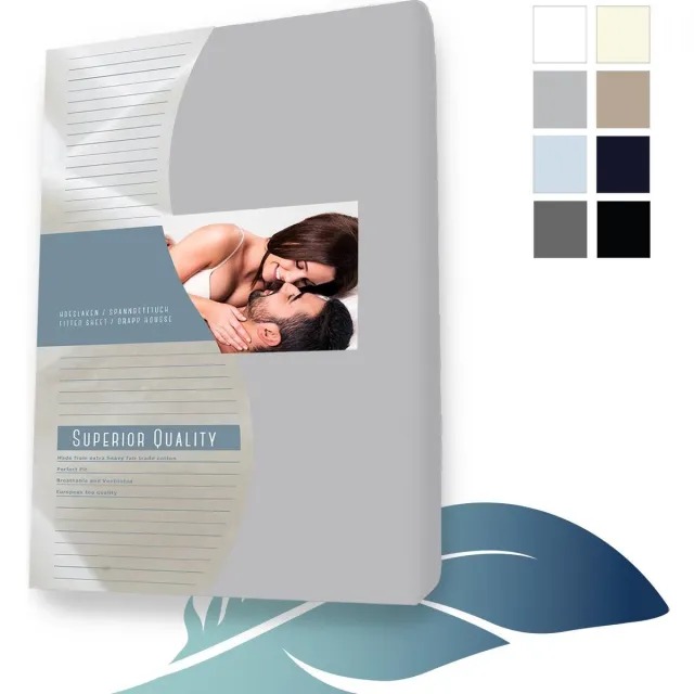 24-Bedding Splittopper Hoeslaken - Jersey 100% katoen - 180x200 cm - zilver Grijs