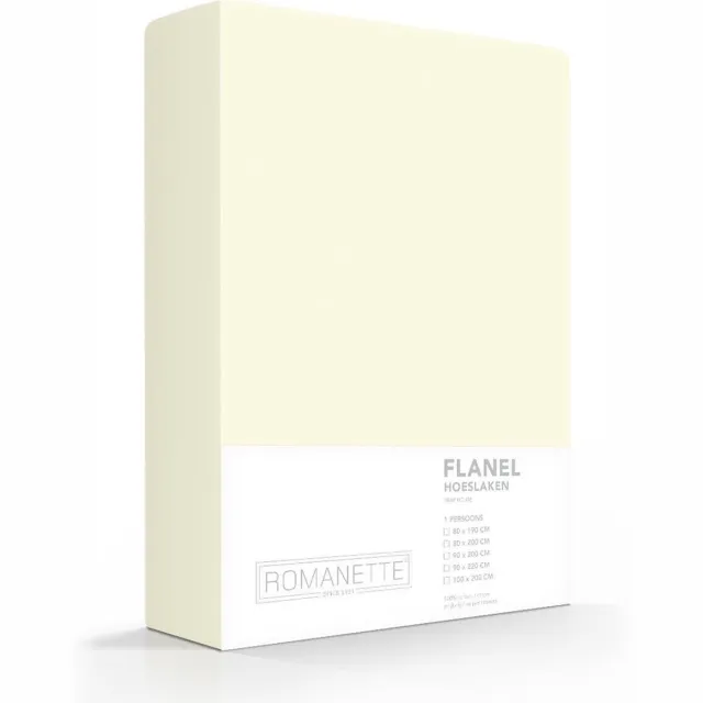 Romanette Luxe Hoeslaken Verwarmend Flanel - Ivoor