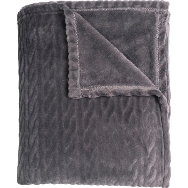 Mistral Home PLAID - shaved flannel - 150 x 200 cm - geometrisch - grijs