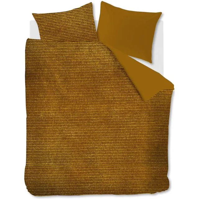 At Home by BeddingHouse Cosy Corduroy Dekbedovertrek - Tweepersoons - 200x200/220 cm - Oker