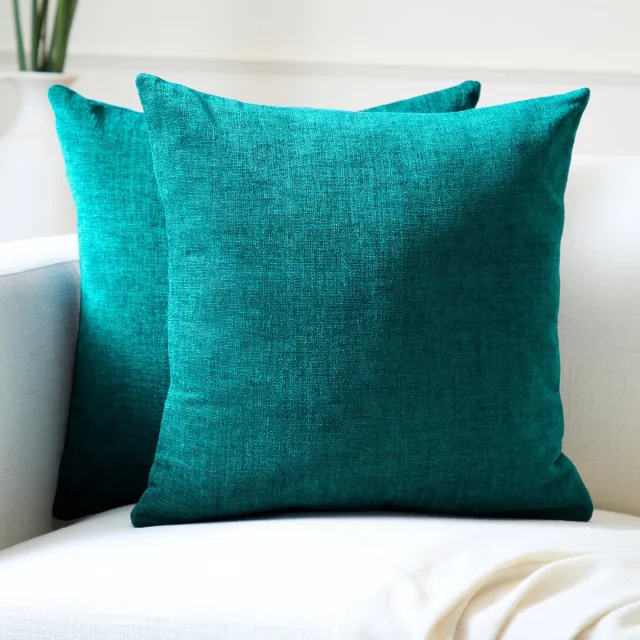 Ibenzoa Set van 2 Blauwe Chenille Kussenhoezen voor Sfeervolle Woondecoratie