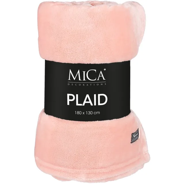 Mica Decorations Famke Fleece Plaid - L180 x B130 cm - Perzik