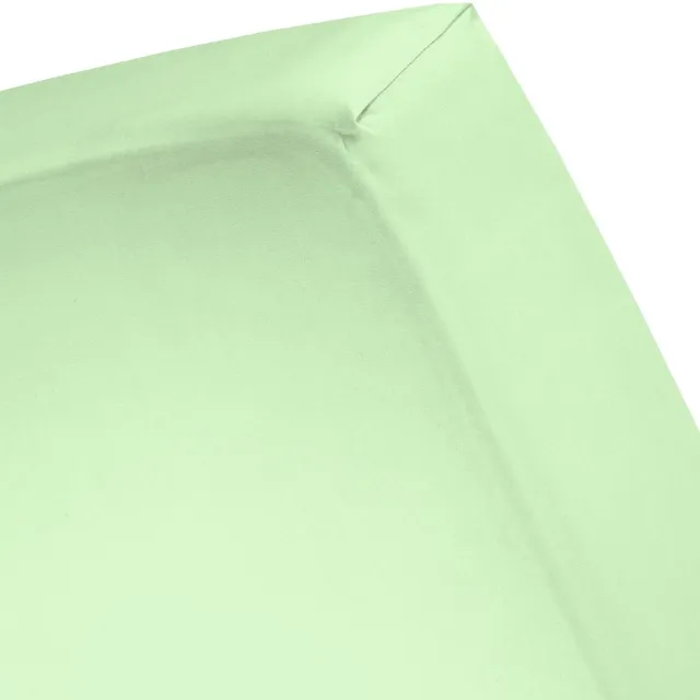 Damai Hoeslaken - Double Jersey - 80/90 x 200/210/220 & 100 x 200 cm - Eenpersoons - Lichtgroen soft green (33)