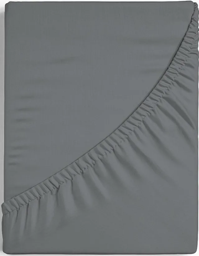Dreamers Den Egyptisch Percale Katoen Hoeslaken - Donkergrijs Maat: 180 x 220 (Dreamers Den) Donker Grijs