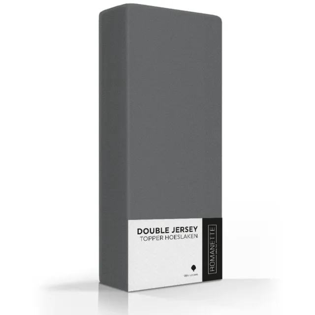 Romanette Luxe Dubbel Jersey Topper Hoeslaken Antraciet