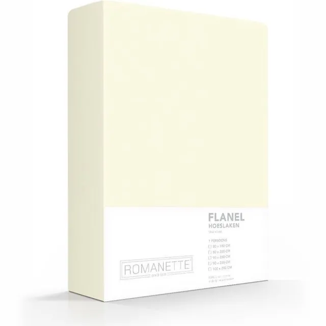 Romanette Luxe Hoeslaken Verwarmend Flanel - Ivoor