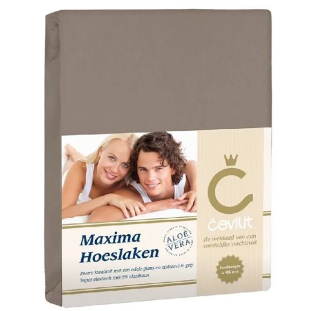 Cevilit Hoeslaken jersey Maxima taupe 140/160 - Cevilit