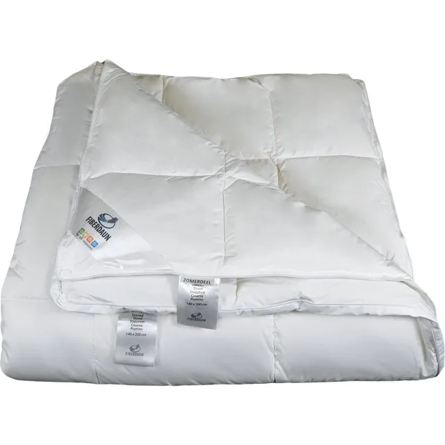 Polydaun Fiberdaun dekbed - 4-seizoenen - anti-huisstofmijt - voelt aan als dons - 140x200 cm wit