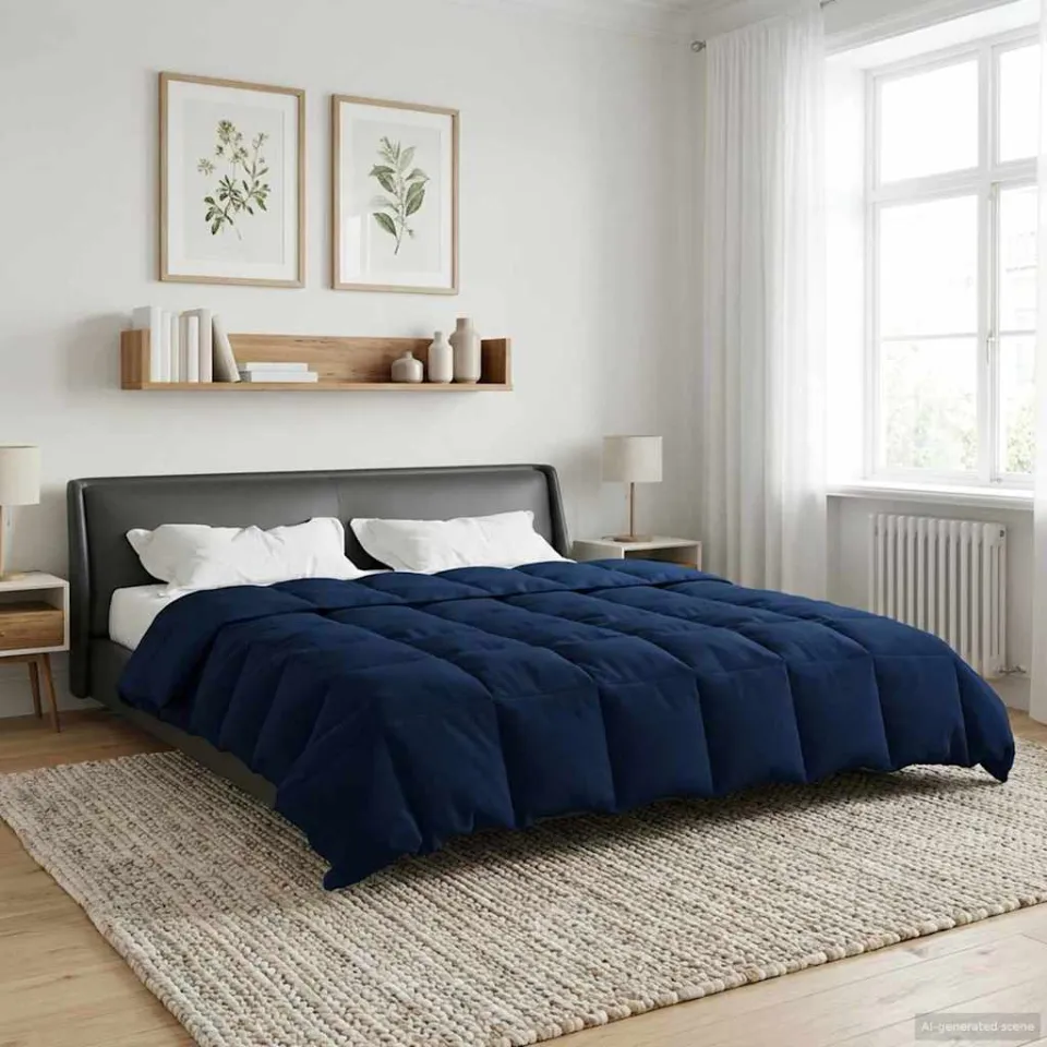 vidaXL Vol jaar dekbed 200 x 200 cm Microfiber (100% polyester) blauw, foto 4